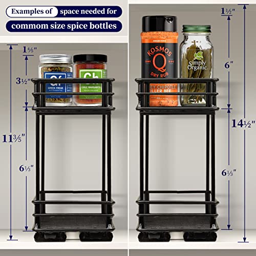 Kitsure Spice Rack 2 Packs Durable Pull Out Spice Racks for Kitchen