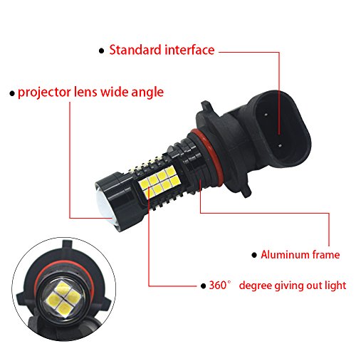 Viesyled 9006 HB4 LED Fog Light Bulbs or DRL Super Bright 1200LM 3030 36-SMD 6000K White Projection