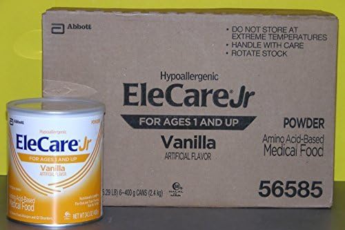 Elecare Jr Vanilla Powder 14.1 Oz Can - 1 case (6 14.1 oz cans) by Elecare Jr