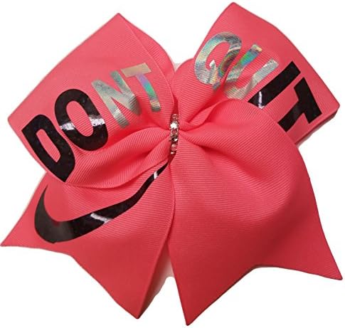 Cheer bows pink Sparkly Dont Quit Do It Bling Nike Hair Bow