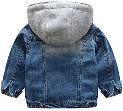 Goodluckclothes Boys'Cotton Denim Hooded Long Sleeve Zipper Jacket Outwear 2-8 Years