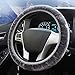 Best4UrLife Steering Wheel Cover,2PC Auto Car Wrap Cover,Anti Slip丨Sweat Absorption丨Universal Fit for 35-40Cm丨Breathable Smooth Warm Car Interior Short Plush Cover (Grey)