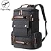 Canvas Backpack, Yousu Mens Large Travel Duffel Bags Fashion Multi Functional Backpacks Canvas Rucksack Vintage Outdoor Traveling Daypack Black