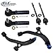 DLZ 6 Pcs Front Suspension Kit-Lower Control Arms Ball Joint Assembly Inner Outer Tie Rod End Compatible With Caravan & Grand Caravan & Town & Country 1996-2000 ES3401RL K80633 K80634 EV362