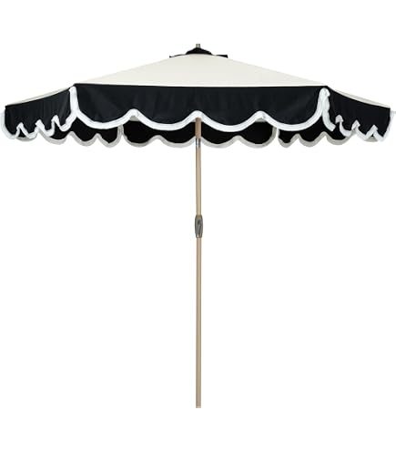 CASTLECREEK Two-Tone 9' Outdoor Patio Umbrella Push-Button Tilt Sun Shade for Deck, Yard, Backyard, Pool, Khaki/Black : Patio Umbrellas : Patio, Lawn & Garden