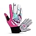 DuShow Cycling Gloves Women Full Finger-Mountain Bike Riding Biking Bicycle Gloves, Touchscreen Gel Padded -for Motorcycle Gym Sport Workout Training Outdoor (Pink,M)