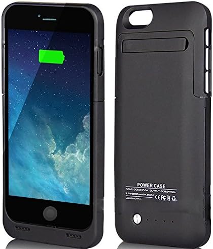 External Protective Battery Case for iphone 6(4.7), Sgrice 3500mAh Extended Battery Case Back Up Power Bank for iPhone 6 Back Up (iOS 7 or above Compatible) , Lightning Charging Port, Kick Stand, Slim Fit Slider Design (black)