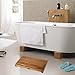 Ollieroo Luxury Spa Solid Teak Bath Mat, Indoor/Outdoor Shower Mat, Large Floor Mat Size 23.6
