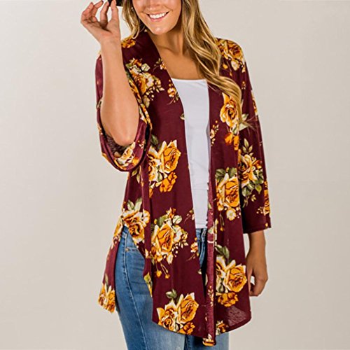 image for Tsmile Womens Blouse Oversized Cardigan Fashion Autumn Print Bohemia C