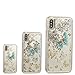 Urberry Iphone X Case, Clear Gel Liquid Case, Sparkle Love Heart, Creative Design Flowing Liquid Case for iPhone X with a Screen Protector (Butterfly)