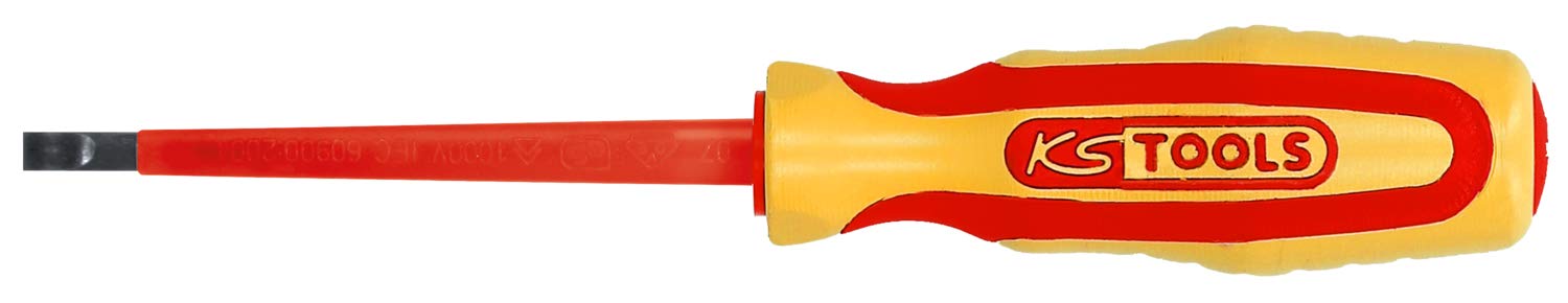 KS Tools 117.0541 Ergotorque VDE Slotted Screwdriver, 2.0 mm