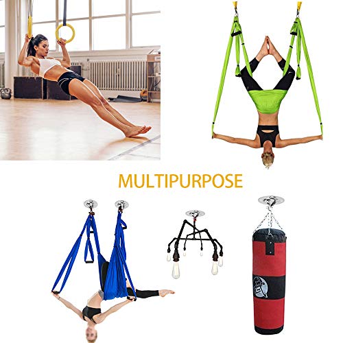 dasaba 2 Sets Wall&Ceiling Mount Bracket/Anchor for Suspension Straps, 2200 lbs Capacity Heavy-Duty Hanging Hardware, Fixed Plate for Punching Boxing, Battle Ropes, Yoga Swings, Swing Hanger