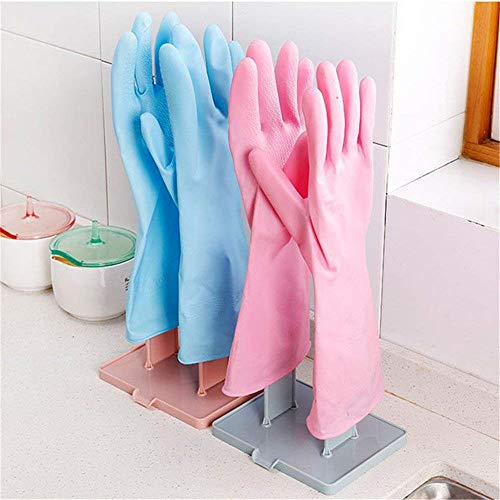 PPX Kitchen Rubber Gloves Racks Drain Towel Storage Holders Kitchen Sink Accessories Supplies Products Gear Items Stuff Kitchen Cleaning 2 Pairs(1 pair blue+1 pair pink)