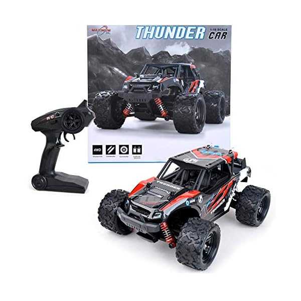 FunTomia Maximum RC Monster Truck - 4WD Thunder Car 36km/h ferngesteuertes Auto - Ersatzteile (1x Monster Truck…
