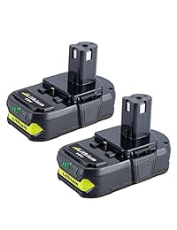 Biswaye 2 Pack 18V Lithium Battery for Ryobi, 2.5Ah Replacement Battery for Ryobi ONE+ Plus 18V Cordless Power Tools Lithium Battery P102 P103 P104 P105 P107 P108 P109 P161