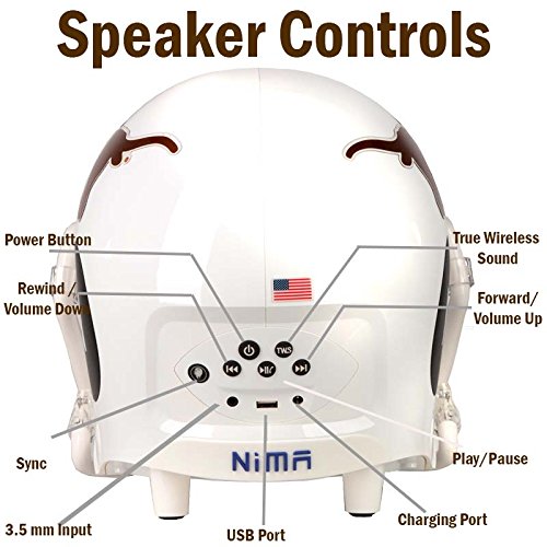 Nima Athletics NCAA Football Texas Longhorns Wireless Bluetooth Speaker. Officially Licensed Portable Helmet Speaker by NCAA College Football - Small