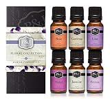 Floral Set of 6 Premium Grade Fragrance Oils - Violet, Jasmine, Rose, Lilac, Freesia, Gardenia - 10ml