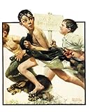 Norman Rockwell No Swimming 1921 Art Print - 8 in x 10 in - Unmatted, Unframed
