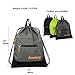 Drawstring Backpack Sports Gym Waterproof String Bag Cinch Sack Sackpack Gymsack (Gray)