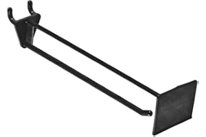 AZAR DISPLAYS Azar 800018-BLK 8-Inch Glass-Filled Nylon Pegboard Scan Hook, Black, 50-Pack