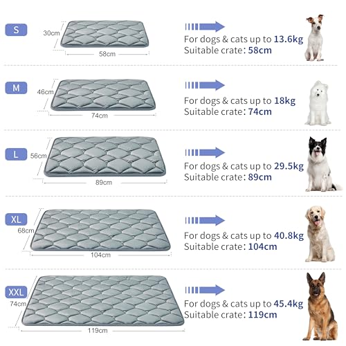 Geegoos Dog Crate Mattress,Washable Soft Kennel Pads,Pet Bed Blanket Crate Mat Suitable for 36 inch Cage,Pet Bed Mats for Cats(89x56cm,Grey)