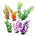CNZ® 6 Pcs Assorted Color Aquarium Plastic Plant Decoration w Ceramic Base