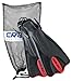 Cressi Palau Short Snorkeling Fins with Mesh Bag, Red, Large/X-Large