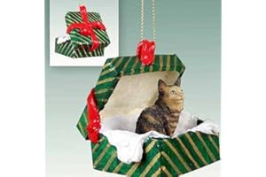 Conversation Concepts Maine Coon Cat Gift Box Christmas Ornament - Delightful, Brown