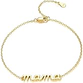Mom Gifts, Personalized Mama Bracelet, Birthday Gifts for Women, Adjustable Hypoallergenic Mom Bracelet for Wife Grandma (Mama Gold)