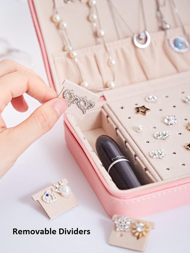 Sky Blue Color Medium Jewelry Organizer Box for Travel for Home Use Jewelry Storage Case Premium PU Leather Exterior and Soft Touch Velvet Interior Perfect Jewelry Gift Box for Women for Gilrs Box Size 6.54〞(W)4.72〞(D)1.97〞(H): Home Improvement