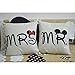 Jahosin Set of 2 Throw Pillow Covers 18 X 18 Inches,Decorative Couple-Love Cushion Case (Mr and Mrs)