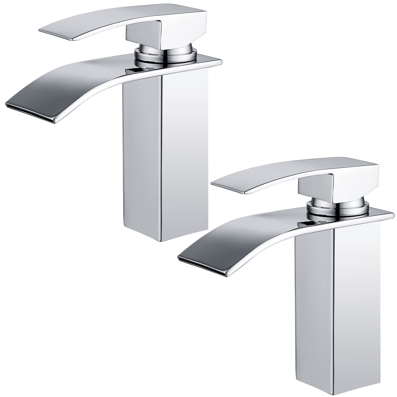 HOMELODY-Grifo-de-Lavabo-Cascada-Grifo-para-Bano-de-Laton-Grifo-Grifo-de-Cuenca-Monomando-Cuadrado-Mezclador-Agua-Fria-y