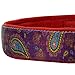 Blueberry Pet 5 Colors Soft & Comfy Paisley Flower Print Neoprene Padded Dog Collar, Red-Violet, Small, Neck 12