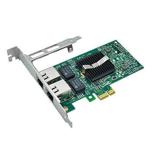 Jeirdus with Intel 82575 Chipset PCI Express PCIe Gigabit Dual 2 RJ45 Port Network Card NIC 10