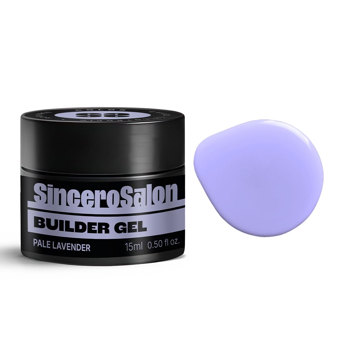 Sincero Salon Builder Gel Color - Pale Lavender - 2in1 Nail Extension & Shaping - Long Lasting - UV Strengthener - 15ml