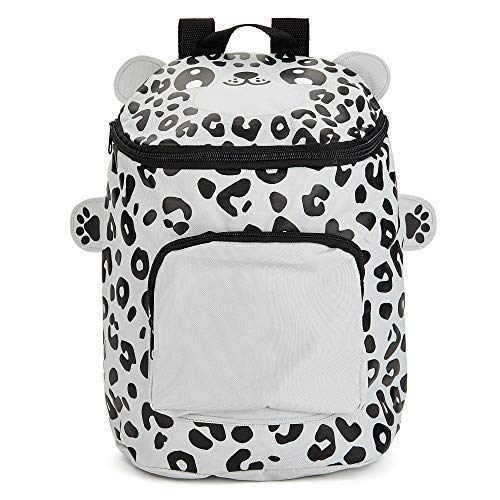 cute backpack snow leopard print white