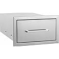 Atatod Outdoor Kitchen Drawers,Stainless Steel BBQ Drawer, 14" W x 8.5" H x 23" D Flush Mount Single Access Drawer for Outdoor Kitchen,BBQ Island