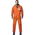 HOMELEX Orange Prison Jumpsuit Costume Mens Halloween Inmate Outfit Adult Jail Uniform