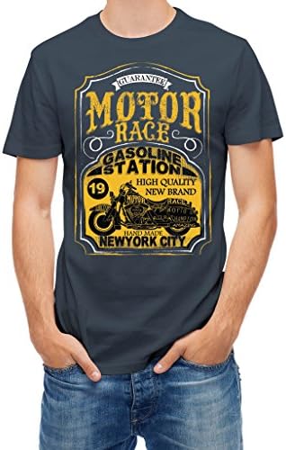 T shirt Motorcycle chopper race gasoline station Denim XXL