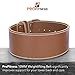 ProFitness Genuine Leather Workout Belt (10MM Wide) - Proper Weightlifting Form - Lower Back and Lumbar Support for Cross Training Exercises, Powerlifting Workouts, Deadlifts (Large, Classic Tan)