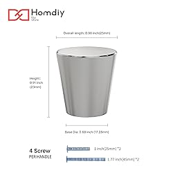 homdiy 10 Pack Brushed Nickel Cabinet Knobs Round