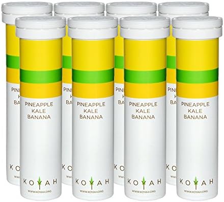 KOYAH - 90 Calorie - Instant Organic Breakfast Smoothie Powder: PINEAPPLE KALE BANANA - Freeze-Dried, Whole Food (8 Single Serving Tubes)