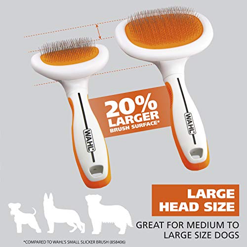 WAHL Premium Large Pet Slicker Brush with Ergronomic Rubber Grips for