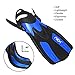 Adult Snorkeling Swim Fins Short blade Diving Fins Adjustable Flippers，1 Pair (Blue, XS/M)