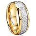 King Will Meteor 8mm 14K Gold Plated Domed Tungsten Carbide Ring Imitated Meteorite Wedding Band Comfort Fit Size5-15