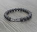 Men Women 8mm Lava Rock Hematite Diffuser Bracelet Elastic Natural Stone Yoga Beads Bracelet Bangle (Hematite - Gun Black)