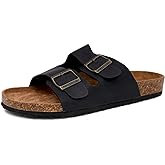 Nautica Men's Sandals - Casual Slides with 2 Adjustable Buckle Straps and Cork Footbed for Ultimate Comfort and Style (Regular/Wide Width, Big Size)
