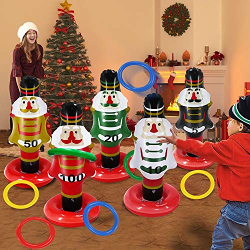 5 Pack Christmas Nutcrackers Ring Toss Christmas Party Games Toys