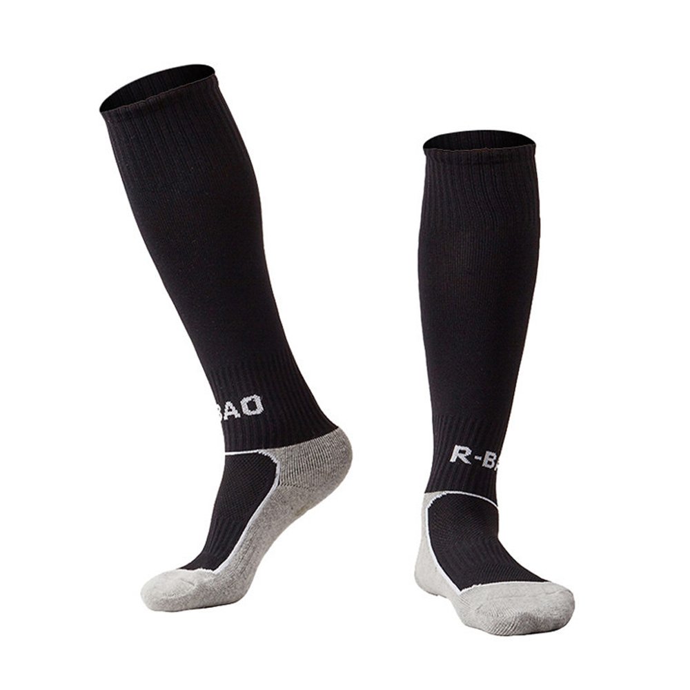 LITAO for Little Boys/Girls Outfits Compression Long Sport Soccer Socks 2 Pack (Kids/Youth Gifts) (Black),Black,Medium