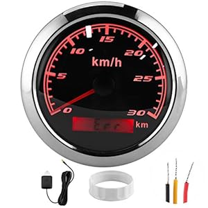 KM GPS Snelheidsmeter Kilometerteller Gauge 85mm 30 KM/H IP67 Waterdicht voor Boot Auto Jacht Motorfiets(zwart)
